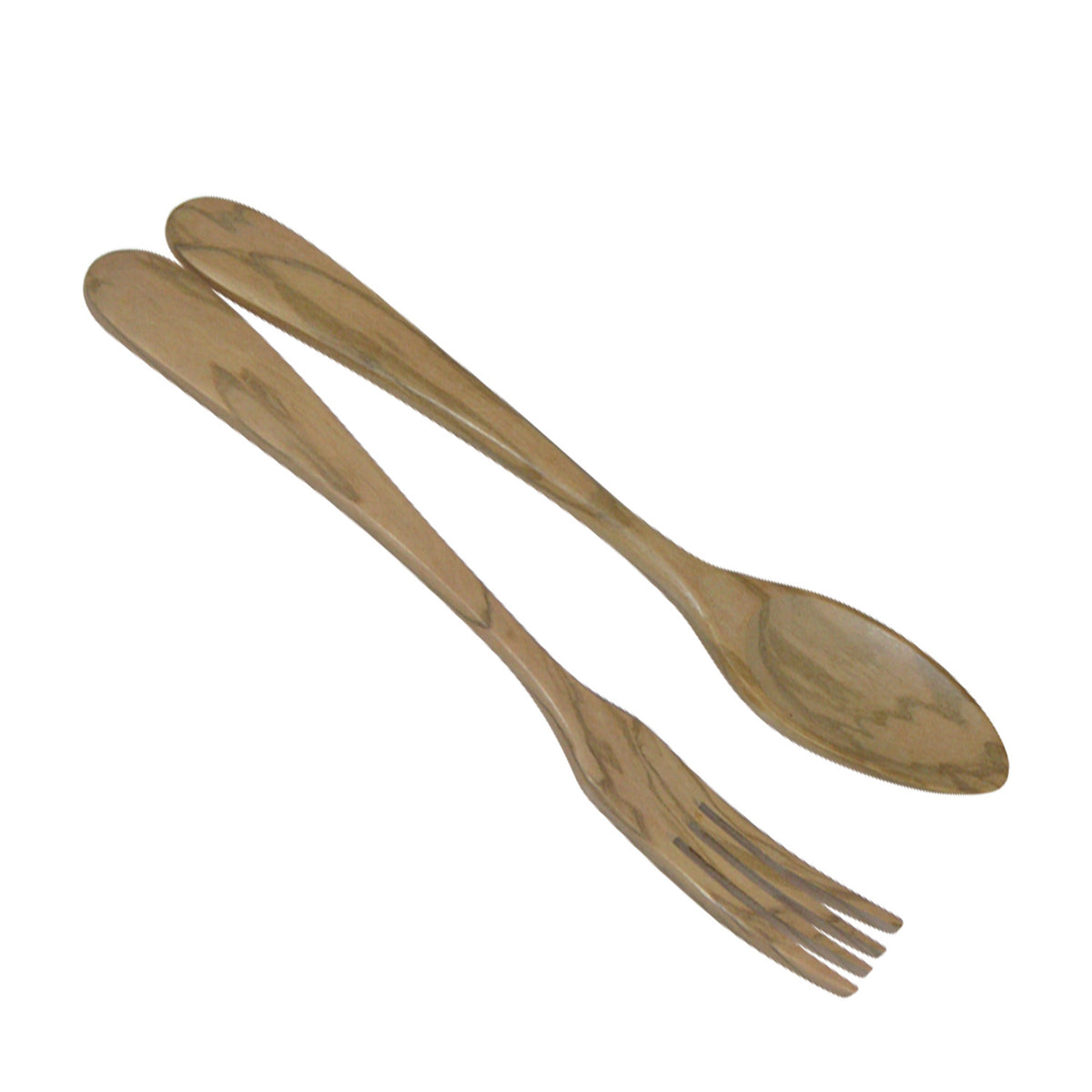 BÉRARD Parisen salad cutlery set with brown handles, 30 cm long, featuring a fork and spoon for salad serving.