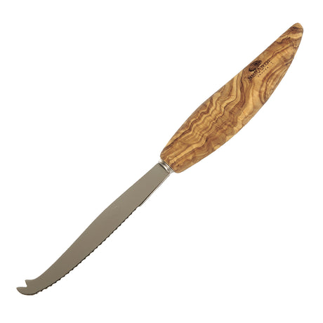 BÉRARD cheese knife in brown with a 22.5 cm blade, designed for slicing and serving cheese, on a plain background.