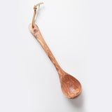BÉRARD brown 35 cm Schöpflöffel with a long handle, ideal for serving soups and broths in a kitchen setting.