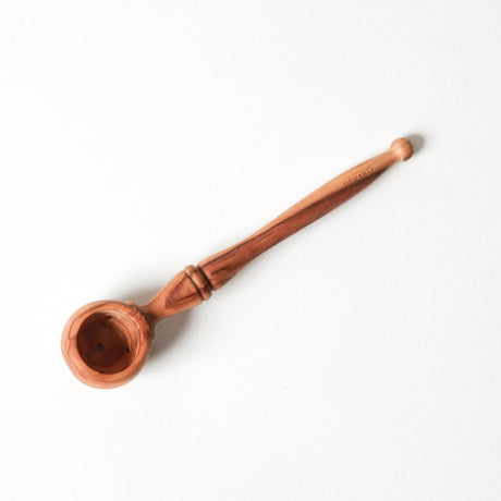 BÉRARD olive spoon, 20 cm brown wooden cooking utensil with a rounded tip, ideal for stirring and serving olives.