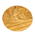 Round olive wood cutting board by BÉRARD, 23 cm diameter, natural wood grain, perfect for chopping and serving.