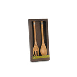 BÉRARD salad cutlery set in brown stainless steel, 30 cm length, with fork and spoon for serving salads.