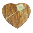 Olivenholz-Schneidbrett in Herzform, 28 cm, by BÉRARD, showing a polished wooden cutting board with natural grain and smooth edges.
