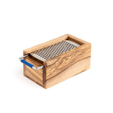 BÉRARD Parmesanreibe mit Box, braun, 15 cm, stainless steel grater for cheese with protective box for storage