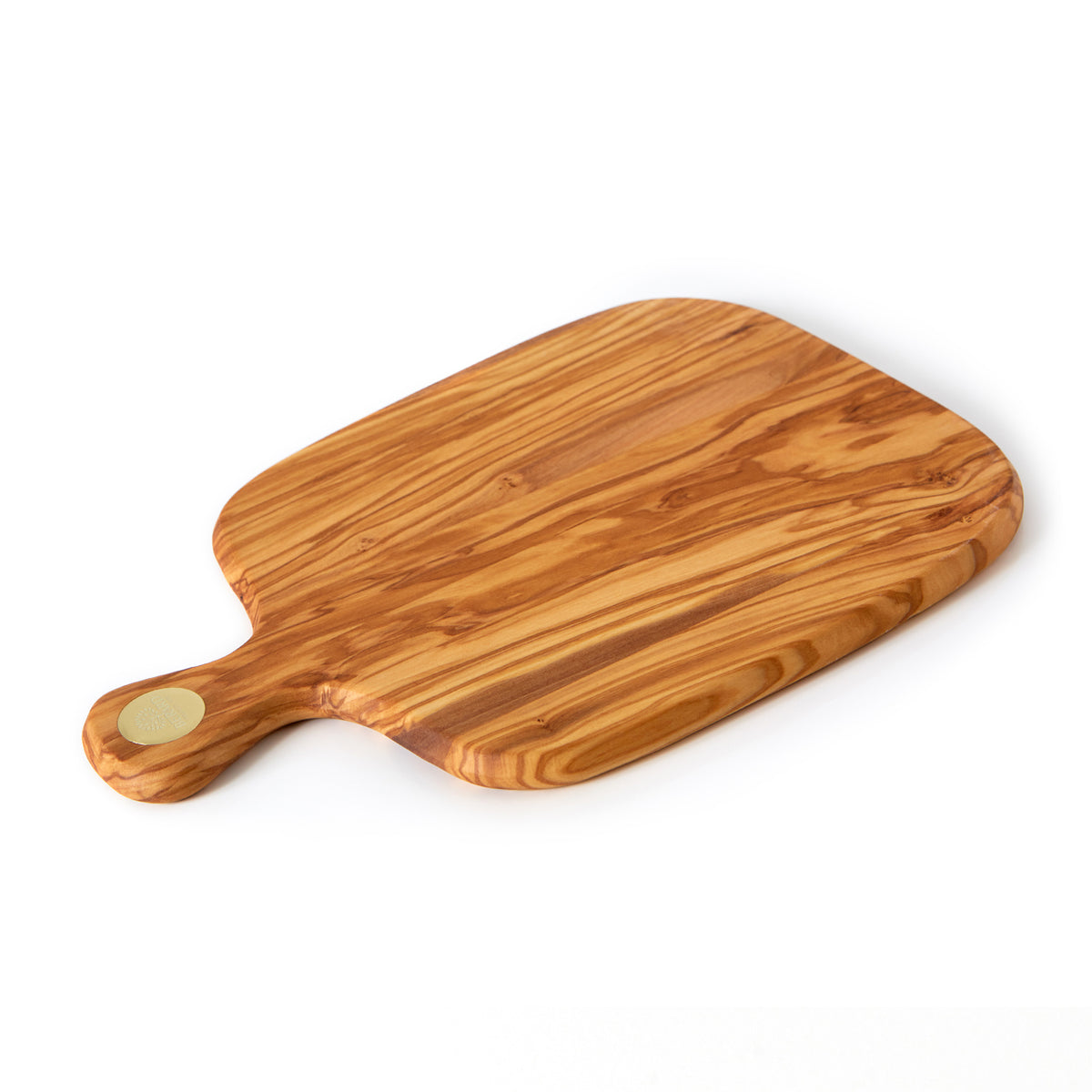 BÉRARD Olivenholz-Schneidbrett mit Griff, RACINE, natural olive wood cutting board with handle for kitchen use