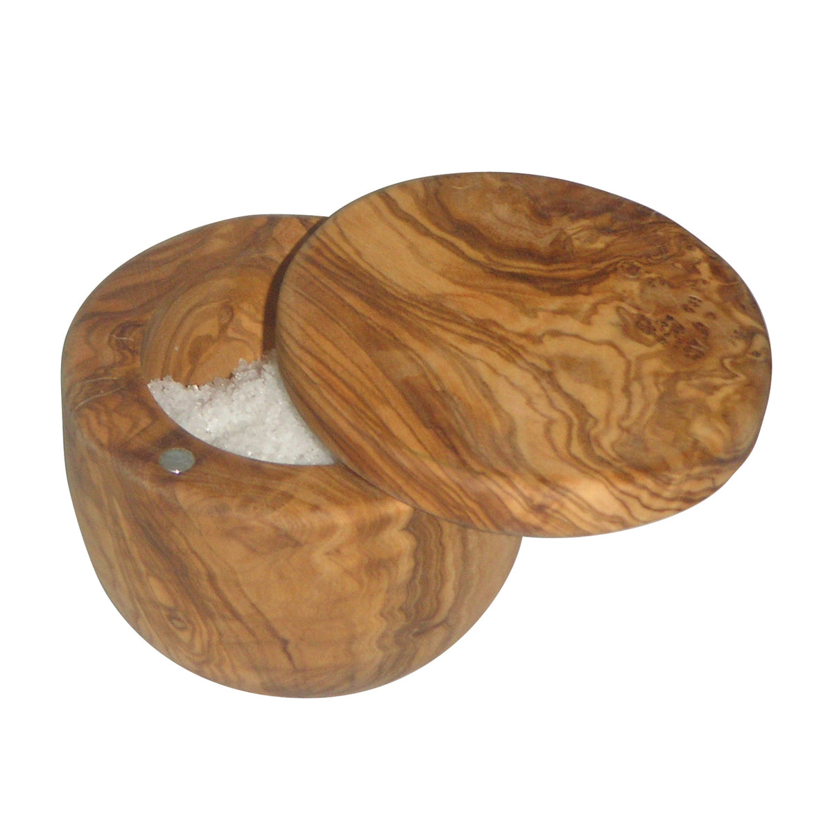 BÉRARD salt container with lid, brown ceramic, 11 cm diameter, stylish kitchen storage for salt or spices