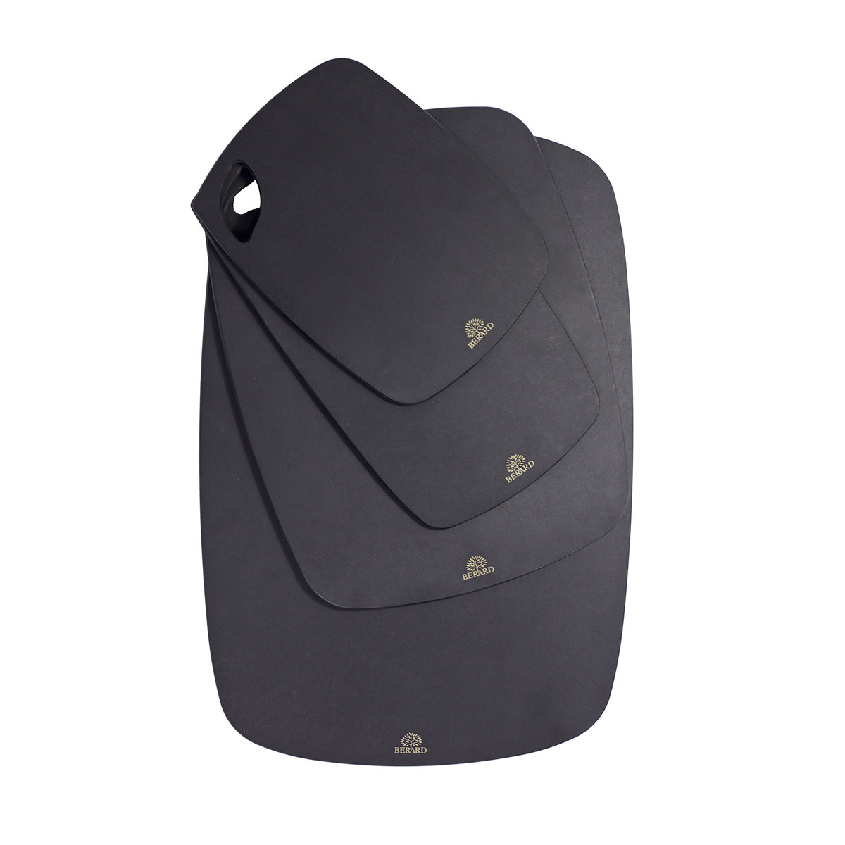 BÉRARD Schneidbrett L, black wooden cutting board, 15 cm size, with smooth surface and sturdy design.