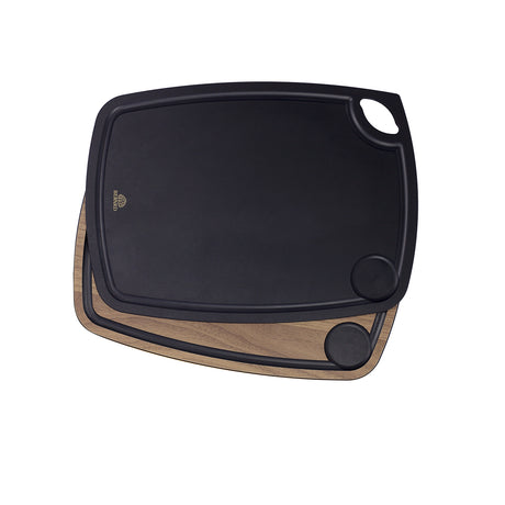 BÉRARD coffee and bistro walnut cutting board, 33 cm, with a smooth surface and natural wood grain for kitchen prep.