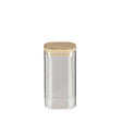 BÉRARD quadrilateral clear storage jar with a 1.3-liter capacity, made of transparent glass for kitchen storage.
