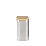 BÉRARD quadrilateral clear storage jar with a 1.3-liter capacity, made of transparent glass for kitchen storage.