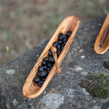 BÉRARD braunn-Piker olive piker, 15 cm, with wooden handle and stainless steel prongs for efficient olive pit removal.