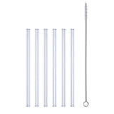 Clear glass drinking straw by PROFINO, showcasing a sleek, transparent straw suitable for beverages.