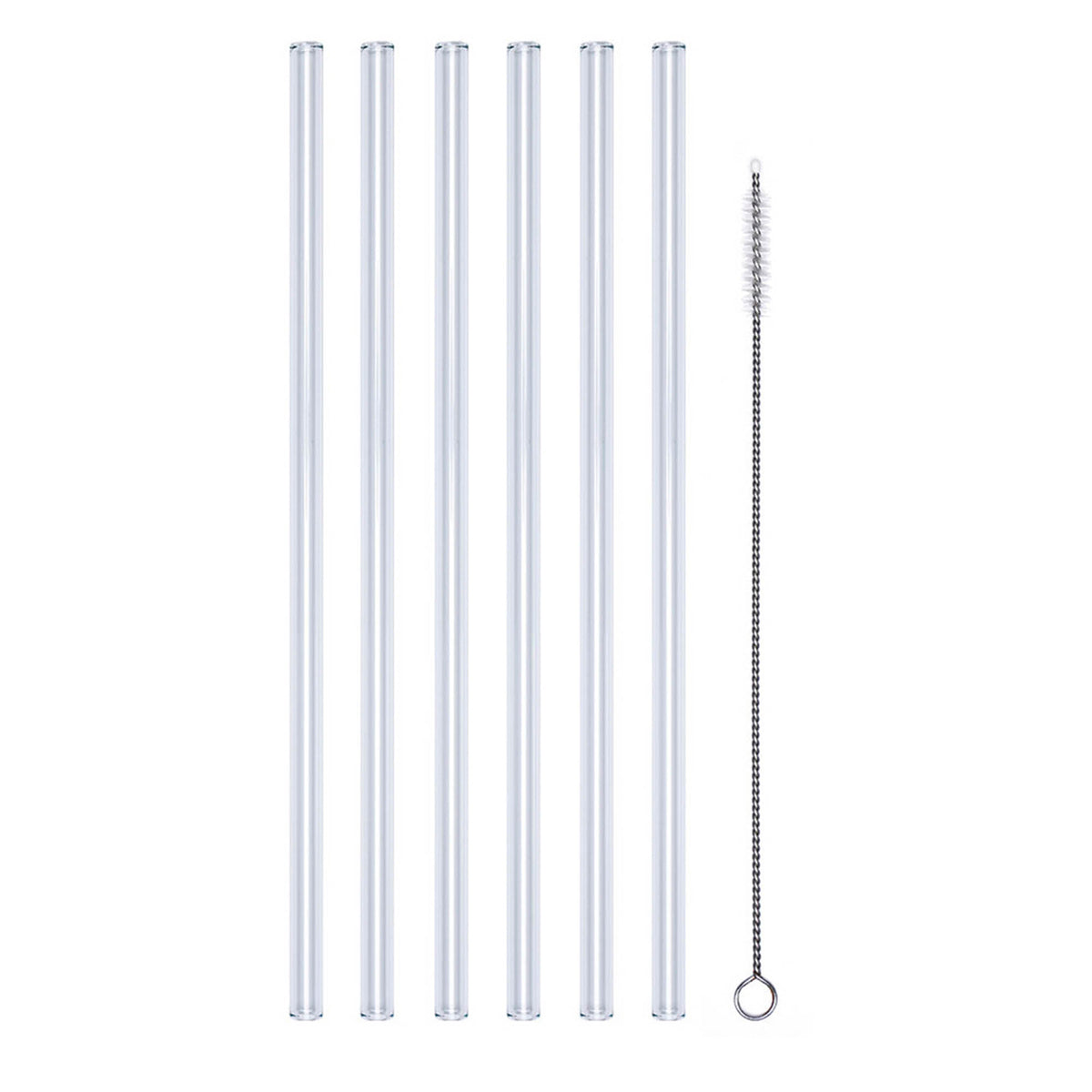 Clear glass drinking straw by PROFINO, showcasing a sleek, transparent straw ideal for beverages.