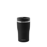 Black PROFINO Barista thermobecher with stainless steel exterior and lid, designed for hot beverage insulation.