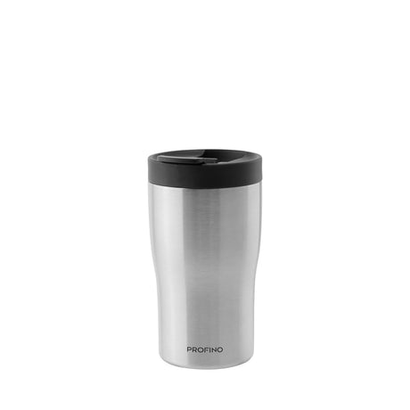 PROFINO BARISTA stainless steel thermobecher with a sleek design, ideal for hot beverages and travel.