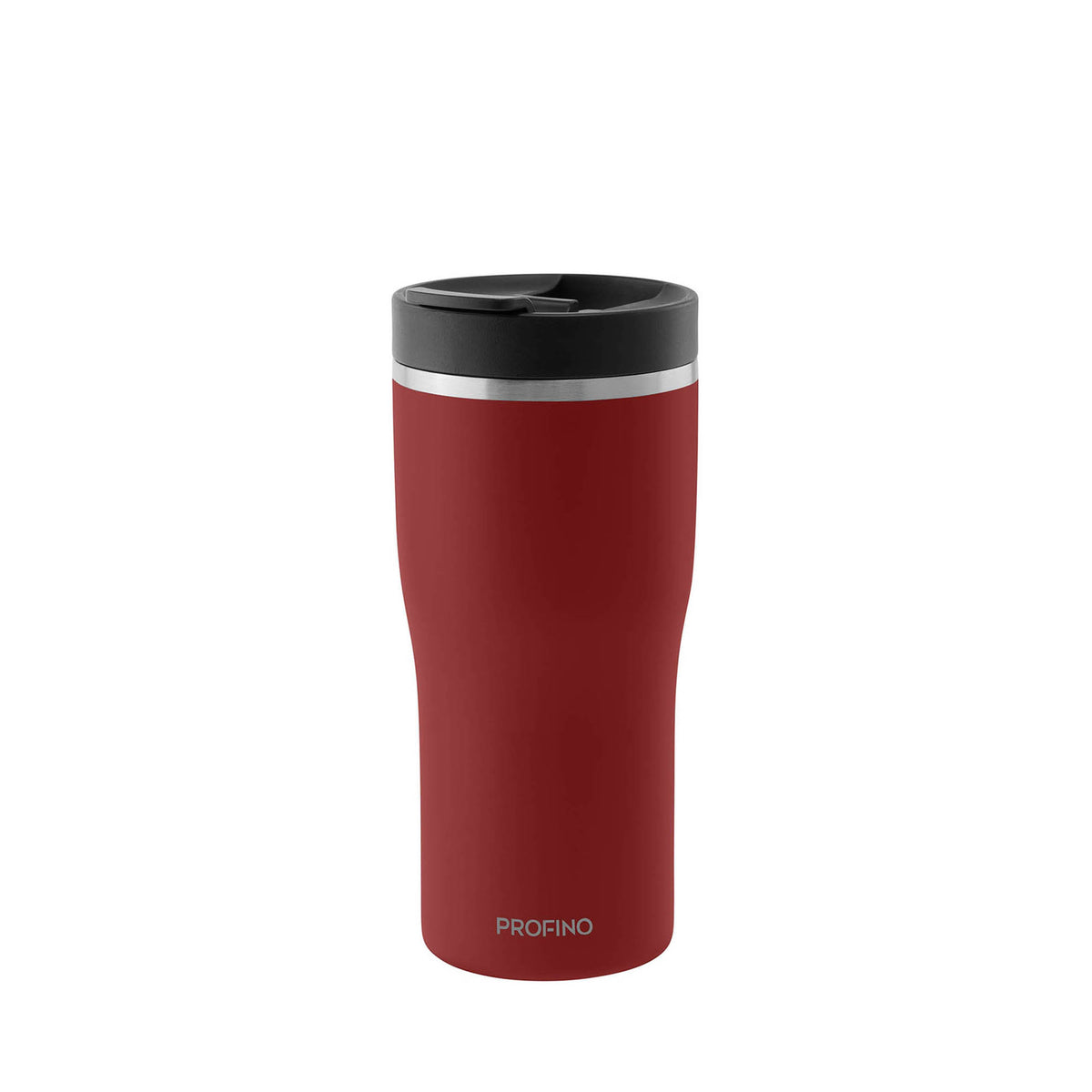 PROFINO Barista thermobecher in burgundy, insulated travel mug with lid, designed for hot beverages on the go.