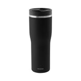 Black PROFINO BARISTA thermobecher with stainless steel body and spill-proof lid, designed for hot beverages and travel.