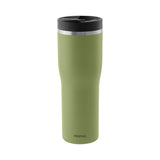 PROFINO Barista thermobecher in salbei with lid, stainless steel insulated mug for hot drinks on the go.