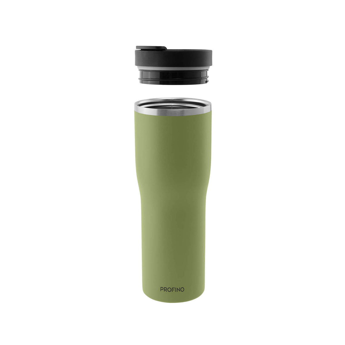 PROFINO BARISTA thermobecher in salbei with spill-proof lid, insulated for hot and cold drinks, durable travel mug.
