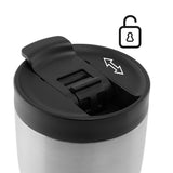 PROFINO Barista stainless steel thermobecher with lid, insulated travel mug for hot beverages, featuring a sleek design.