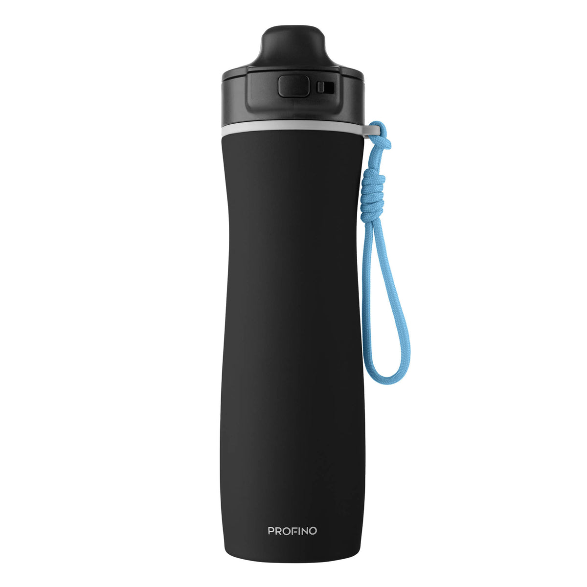 PROFINO Active 600ml insulated bottle showing stainless steel body and screw lid, designed to keep beverages hot or cold.