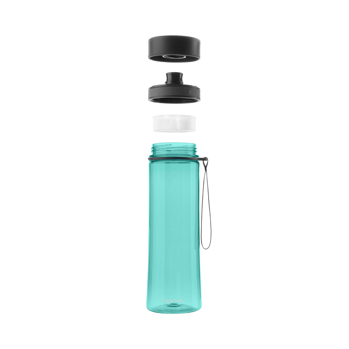 PROFINO INFUZE 600 ml water bottle with a clear body and blue lid, designed for easy hydration on the go