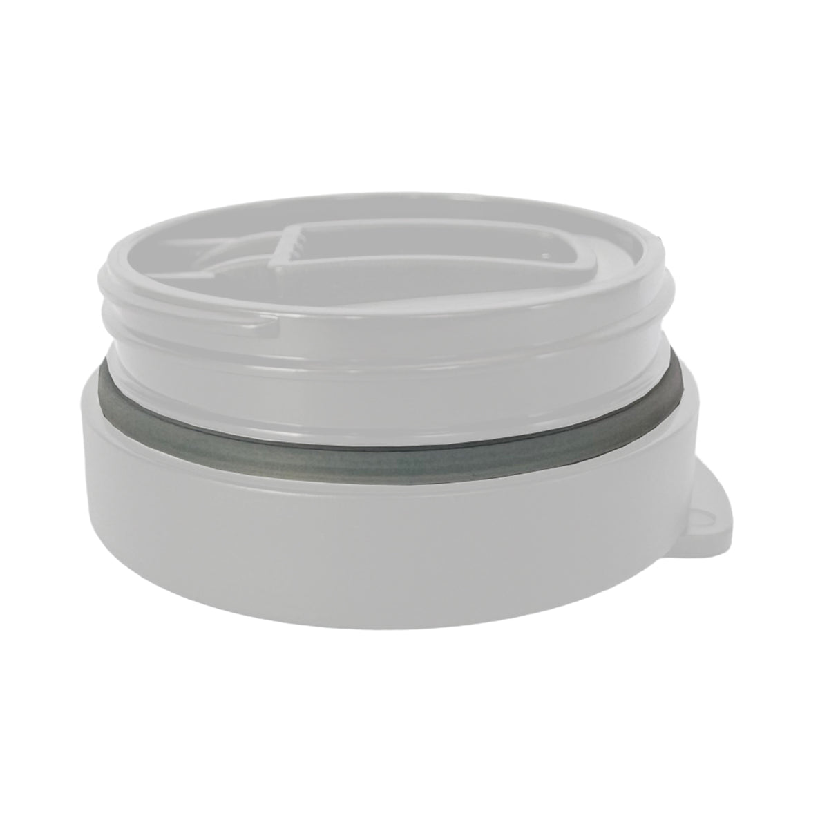 PROFINO barista replacement parts, sealing ring for espresso machine lid, close-up view of rubber gasket and lid component