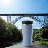 PROFINO Barista thermobecher in light blue, 350 ml, with stainless steel interior, ideal for hot and cold beverages.