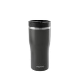 PROFINO BARISTA gray 250ml thermobecher with lid, stainless steel travel mug for hot beverages, close-up shot