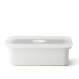 HONEYWARE white enamelled vacuum storage jar with 740ml capacity, featuring a sleek design and airtight lid.