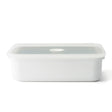 HONEYWARE white enameled vacuum storage jar with 1.85L capacity, featuring a secure lid and sleek design.