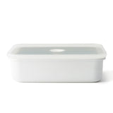 HONEYWARE white enameled vacuum storage jar with 1.85L capacity, featuring a secure lid and sleek design.