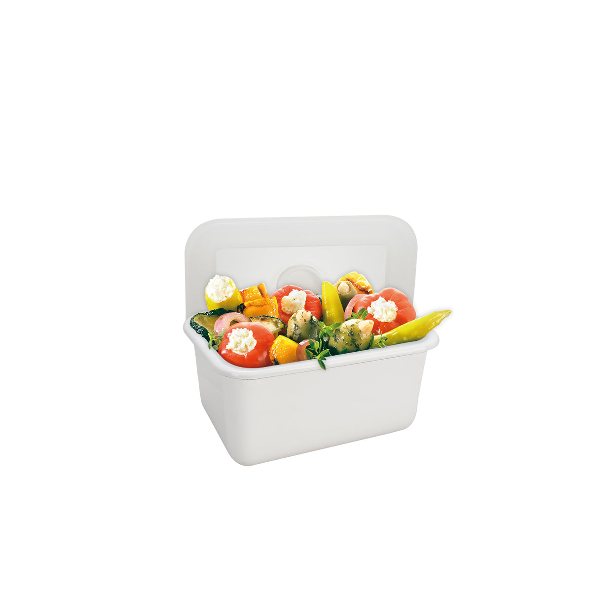 HONEYWARE enameled vacuum container with 660ml capacity, showcasing its sleek design and durable enamel finish.