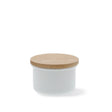 HONEYWARE white storage jar with wooden lid, 420ml, for kitchen pantry storage and organization