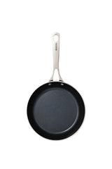 Kyocera ceramic frying pan in black with a non-stick surface, ideal for healthy cooking and easy cleaning.
