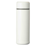 KYOCERA slim white insulated bottle with secure lid, designed for keeping beverages hot or cold.
