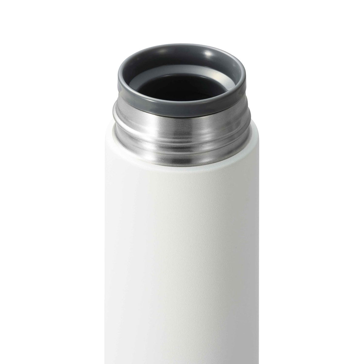 KYOCERA slim white insulated flask, Isolierflasche, with a sleek, compact design perfect for hot or cold beverages.