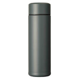 KYOCERA slim gray insulated bottle, Isolierflasche, with a sleek design and screw-top lid for hot or cold beverages