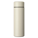 KYOCERA slim beige insulated bottle with 300ml capacity, stainless steel design perfect for hot or cold beverages