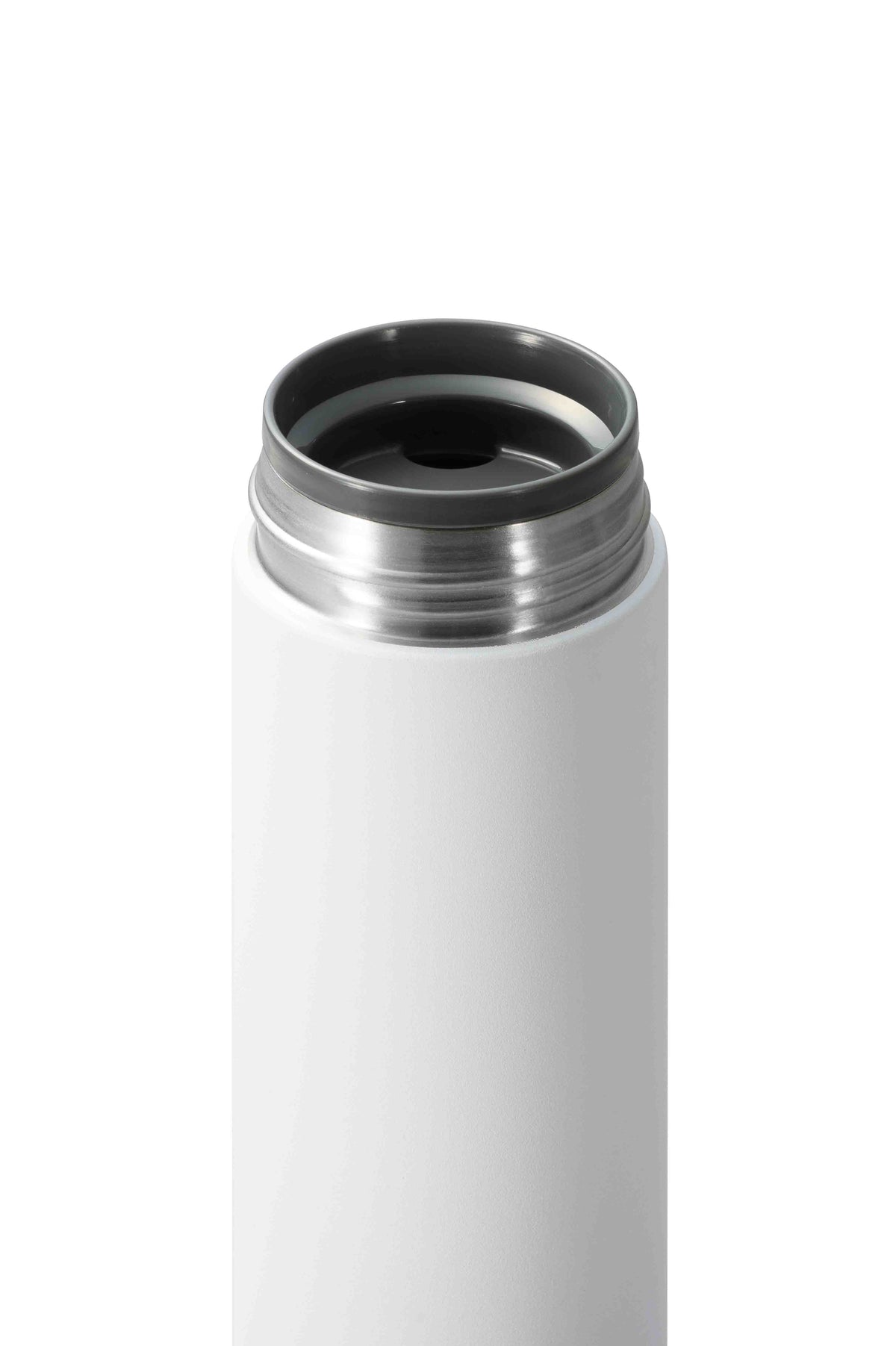 KYOCERA Slim Mug insulated bottle in white with a sleek design, double-walled construction for hot or cold beverages.