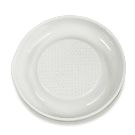 White KYOCERA ceramic grater with a sleek design, ideal for grating cheese, vegetables, and spices in the kitchen.
