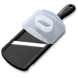 Kyocera 2-blade ceramic hobel in black, showcasing sharp blades and ergonomic handle for precise slicing.
