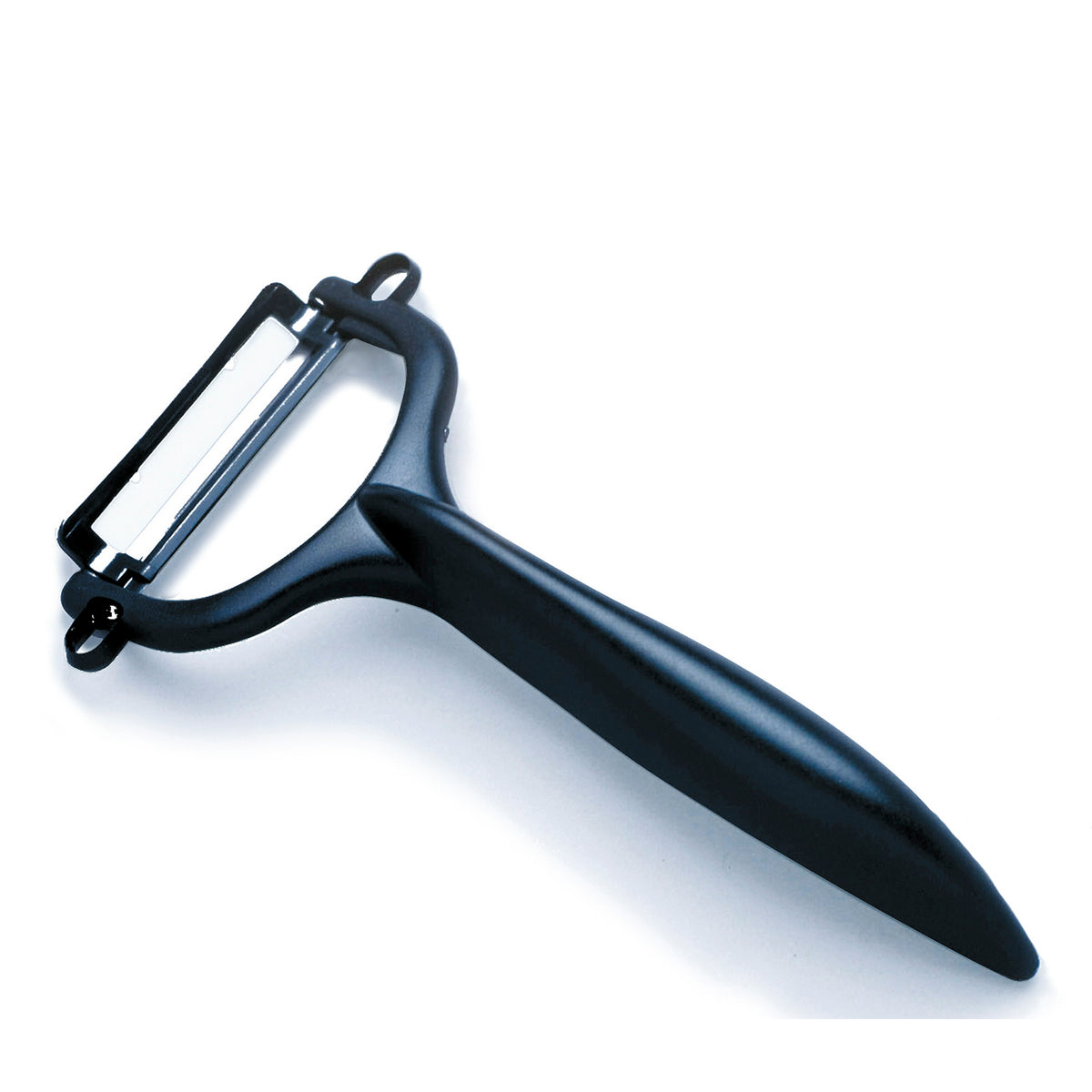 KYOCERA double-sided green vegetable peeler with sharp dual blades for efficient peeling.