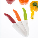 Kyocera ceramic knife in green, GEN GREEN model, with a sleek handle and sharp blade for precise slicing.