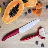 KYOCERA green ceramic knife with a sleek handle, ideal for precise slicing and chopping in the kitchen.