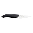 Kyocera ceramic knife in black with a sleek handle, designed for precise cutting and durability in the kitchen.