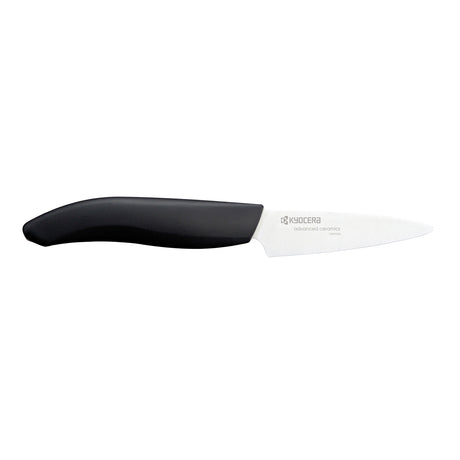 Kyocera ceramic knife in black with a sleek handle, designed for precise cutting and durability in the kitchen.
