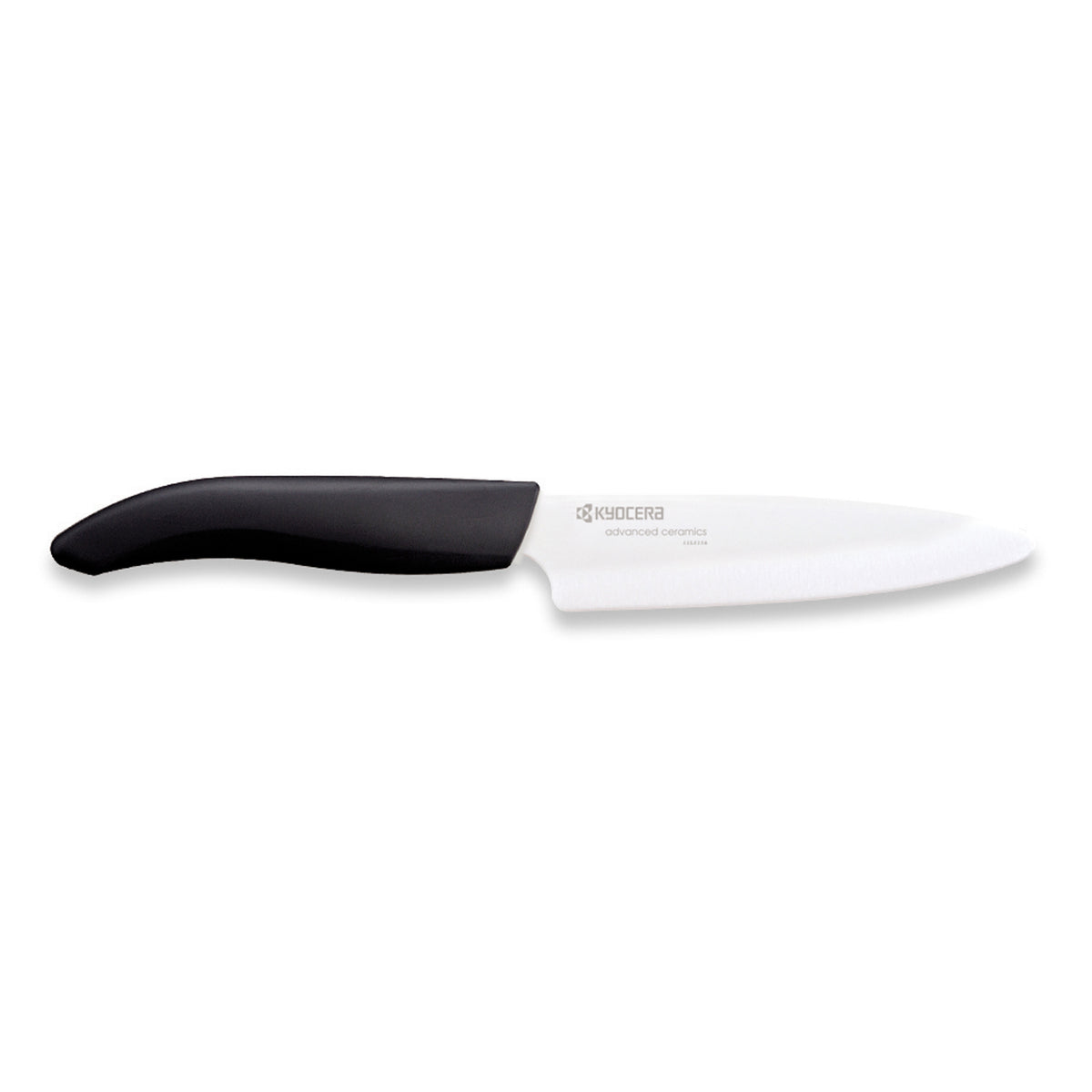 KYOCERA black ceramic knife with sleek handle, designed for precise slicing and professional kitchen use.