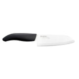 KYOCERA ceramic knife with black handle, sharp kitchen cutting tool for precise slicing and food preparation.