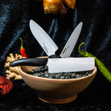 Black KYOCERA ceramic knife with a sleek handle, designed for precise cutting and durability in the kitchen.